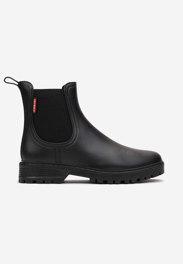 Born2be - Czarne Kalosze Sztyblety z Elastycznymi Wstawkami Asmo. Okazja: na imprezę, na co dzień. Kolor: czarny. Materiał: skóra, jeans. Obcas: na obcasie. Styl: elegancki, casual. Wysokość obcasa: średni