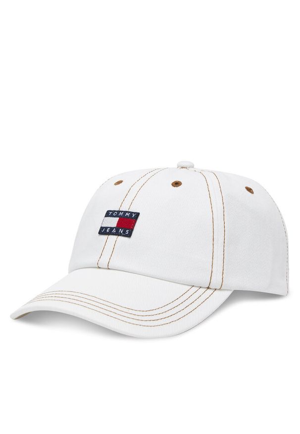 Czapka z daszkiem Tommy Jeans. Kolor: kremowy