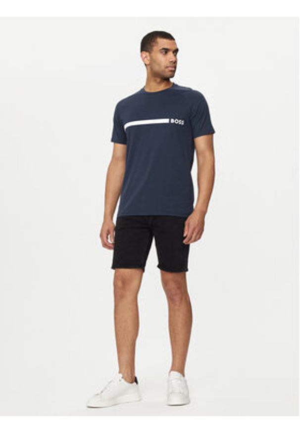 BOSS - Boss T-Shirt 50517970 Granatowy Slim Fit. Kolor: niebieski. Materiał: bawełna