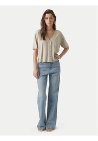 Vero Moda Bluzka Jesmilo 10279696 Beżowy jasny Regular Fit. Kolor: beżowy. Materiał: len, wiskoza #4