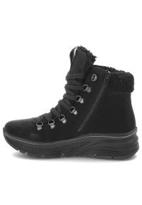 Botki damskie Rieker, antistress na grubej podeszwie ocieplane futerkiem i na suwak, czarne, 48034-00-Black. Okazja: na co dzień. Wysokość cholewki: przed kolano. Zapięcie: sznurówki. Kolor: czarny. Materiał: futro. Szerokość cholewki: normalna. Sezon: zima. Styl: sportowy, klasyczny, casual #5