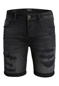 Jack & Jones - Jack&Jones Szorty jeansowe Rick 12237918 Czarny Regular Fit. Kolor: czarny. Materiał: bawełna #6