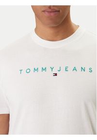 Tommy Jeans T-Shirt Linear Logo DM0DM20744 Biały Regular Fit. Kolor: biały. Materiał: bawełna #3