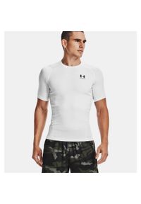 Under Armour - Koszulka termoaktywna męska UNDER ARMOUR 1361518 z krótkim rękawem. Kolor: biały. Długość rękawa: krótki rękaw. Długość: krótkie