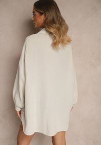 Renee - Jasnobeżowa Muślinowa Koszula z Bawełny Ateloria. Okazja: na co dzień. Kolor: beżowy. Materiał: bawełna. Styl: casual #3