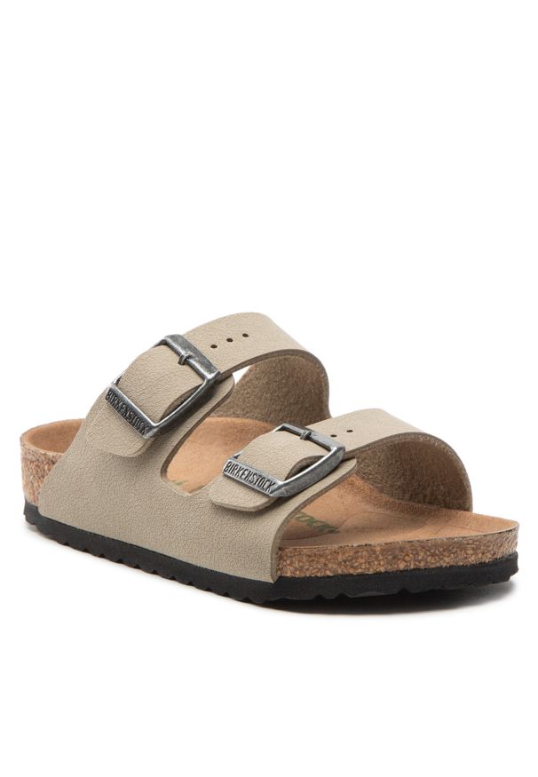 Klapki Birkenstock Arizona Kids Bs 1023408 Faded Khaki. Kolor: brązowy. Materiał: skóra