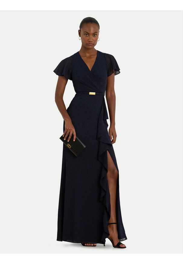 Lauren Ralph Lauren - LAUREN RALPH LAUREN Sukienka wieczorowa 253909447002 Granatowy Regular Fit. Kolor: niebieski. Materiał: syntetyk. Styl: wizytowy