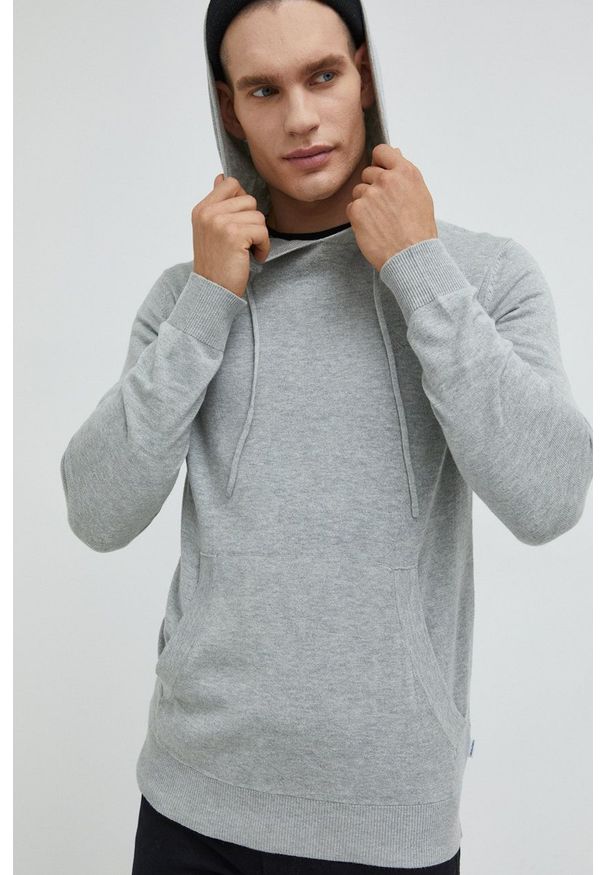 Jack & Jones sweter męski kolor szary lekki. Kolor: szary. Materiał: dzianina. Długość rękawa: długi rękaw. Długość: długie