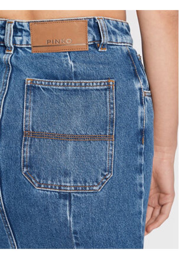 Pinko Spódnica jeansowa Gracchio 1J1119 A0A0 Niebieski Regular Fit. Kolor: niebieski. Materiał: bawełna, jeans, lyocell