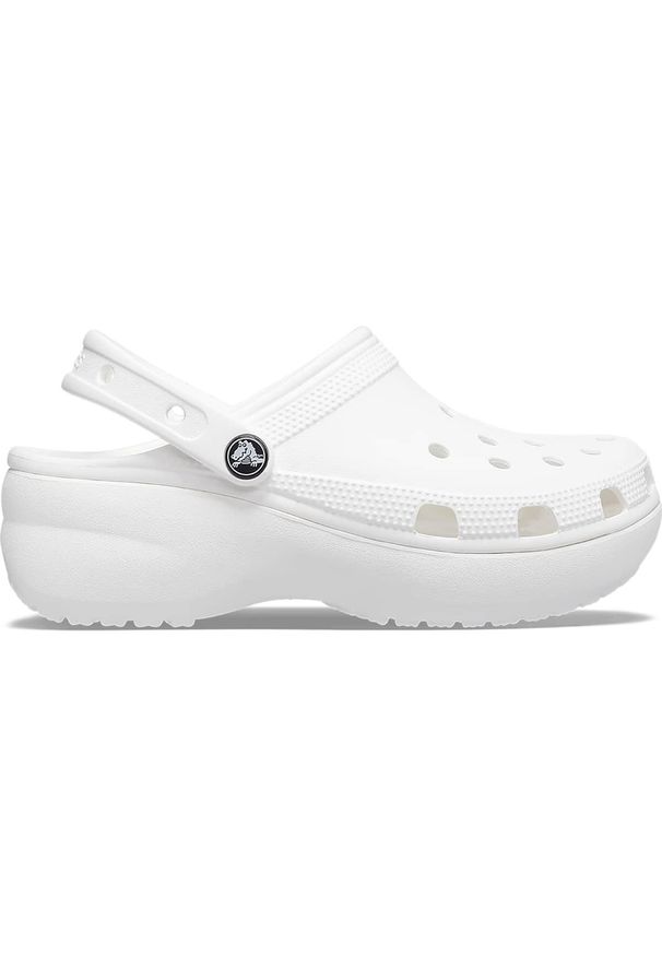 Chodaki damskie Crocs Classic Platform Clog. Kolor: biały. Obcas: na platformie. Styl: sportowy
