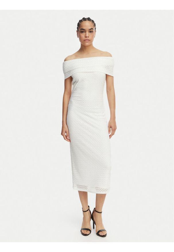 MICHAEL Michael Kors Sukienka codzienna MS683E1KS1 Biały Slim Fit. Okazja: na co dzień. Kolor: biały. Materiał: syntetyk. Typ sukienki: proste. Styl: casual