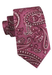 Męski Krawat - Fuksja Festiwal, Orientalny Wzór - Alties. Kolor: różowy. Materiał: tkanina. Styl: elegancki, wizytowy #1