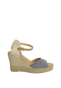 Venezia - ZAMSZOWE ESPADRYLE NA KOTURNIE LARA36 VEL GRIS. Materiał: zamsz. Obcas: na koturnie #1