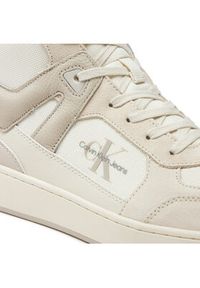 Calvin Klein Jeans Sneakersy Basket Cup Mid Laceup Lth Ml Mtr YM0YM00995 Beżowy. Kolor: beżowy. Materiał: materiał