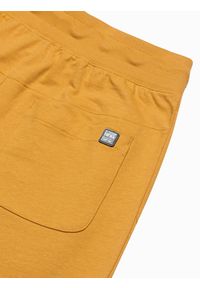 Ombre Clothing - Spodnie męskie dresowe joggery P952 - musztardowe - XXL. Kolor: żółty. Materiał: dresówka #6