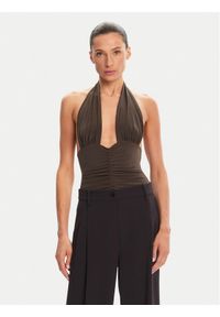 NORMA KAMALI Body Mio KK424XPLG74823 Brązowy Slim Fit. Kolor: brązowy. Materiał: syntetyk