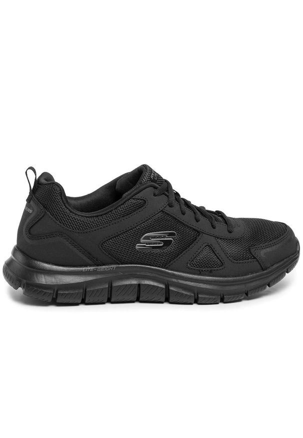 skechers - Buty do chodzenia męskie Skechers Trackscloric. Zapięcie: sznurówki. Kolor: czarny. Materiał: materiał, syntetyk, tkanina. Szerokość cholewki: normalna. Sport: turystyka piesza