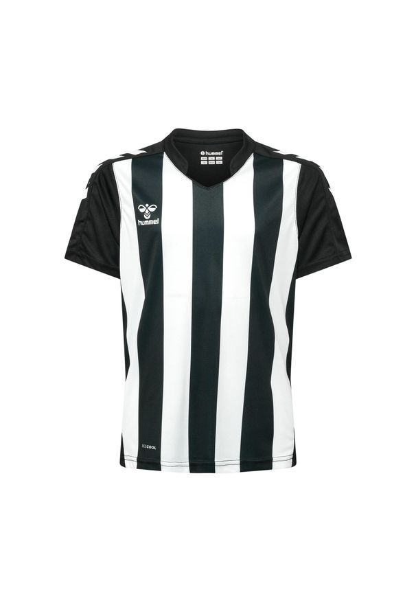Koszulka dziecięca Hummel Striped. Kolor: czarny, wielokolorowy, biały. Materiał: tkanina. Wzór: paski
