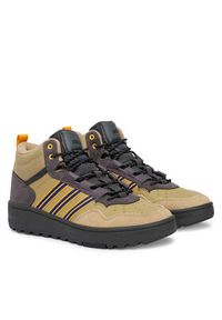 Adidas - adidas Sneakersy Hoops 4.0 Mid JR6704 Beżowy. Kolor: beżowy. Materiał: materiał #3