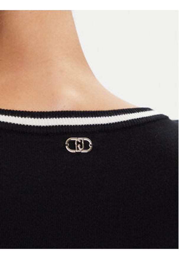 Liu Jo Sport Sweter TF5209 MS49I Czarny Regular Fit. Kolor: czarny. Materiał: wiskoza. Styl: sportowy