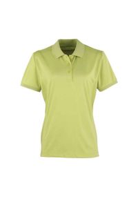 PREMIER - Damska Koszulka Polo Coolchecker. Typ kołnierza: polo. Kolor: szary