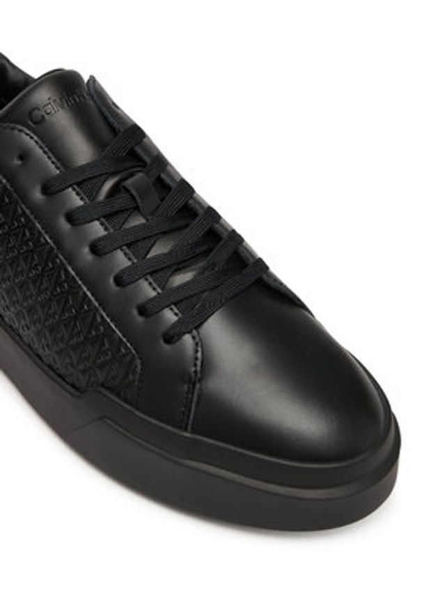 Calvin Klein Sneakersy Chunky Cupsole Laceup Lth Aop YM0YM01383 Czarny. Kolor: czarny. Materiał: skóra