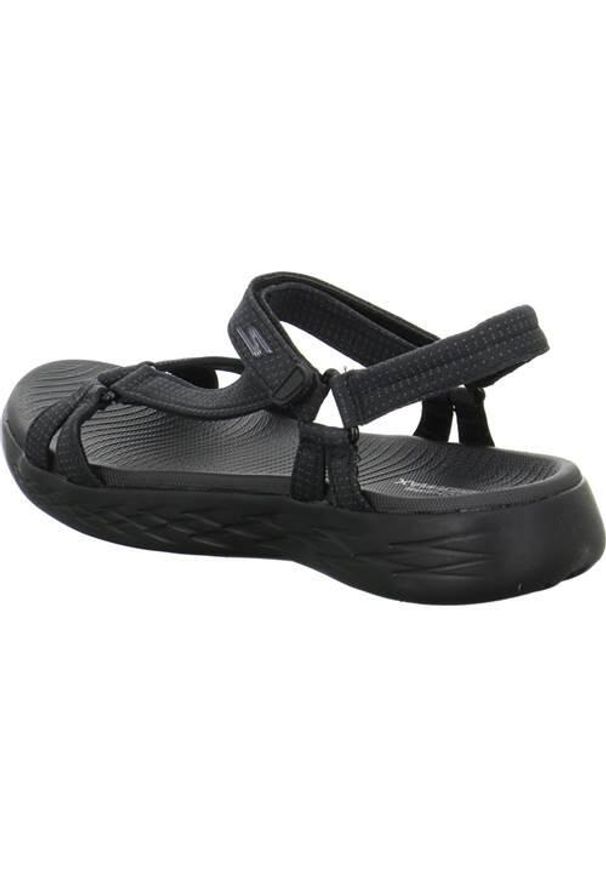 skechers - Skechers On The Go 600, damskie, sandały, Czarne. Kolor: czarny. Materiał: tkanina