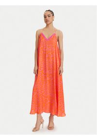 LOLA CASADEMUNT Sukienka letnia LS2616030 Pomarańczowy Regular Fit. Kolor: pomarańczowy. Materiał: wiskoza. Sezon: lato #1