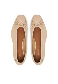 TOMMY HILFIGER - Tommy Hilfiger Baleriny Soft Leather Ballerina Bow FW0FW08355 Różowy. Kolor: różowy. Materiał: skóra