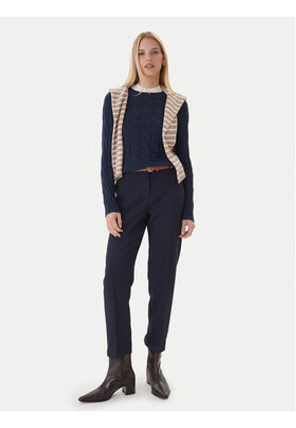 TOMMY HILFIGER - Tommy Hilfiger Sweter WW0WW43586 Granatowy Regular Fit. Kolor: niebieski. Materiał: wełna