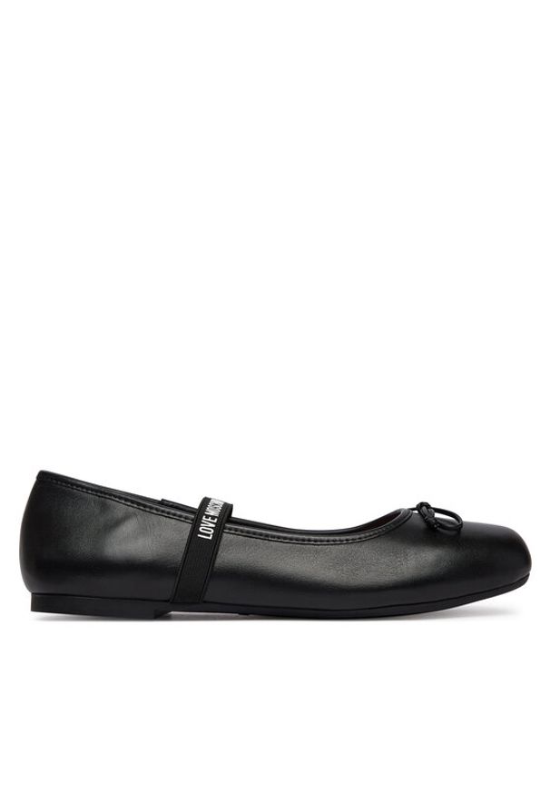 Love Moschino - LOVE MOSCHINO Baleriny JA11121G1OIE0000 Czarny. Kolor: czarny. Materiał: skóra