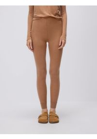 Reserved - Wełniane legginsy - brązowy. Kolor: brązowy. Materiał: wełna