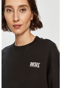 Diesel - Bluza. Typ kołnierza: bez kaptura. Kolor: czarny. Materiał: dzianina. Wzór: nadruk #6