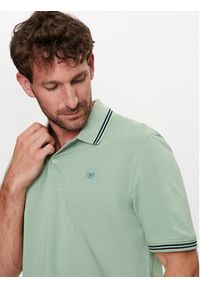 Bugatti Polo 8150 55001A Zielony Slim Fit. Typ kołnierza: polo. Kolor: zielony. Materiał: bawełna