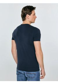 Big-Star - Koszulka męska slim z bawełny supima granatowa Supiclassic 403. Kolor: niebieski. Materiał: bawełna #6