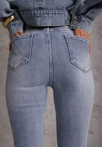 Renee - Niebieskie Jeansy Typu Skinny z Bawełny Nevitaes. Okazja: na co dzień. Stan: podwyższony. Kolor: niebieski. Długość: krótkie. Styl: casual #4