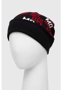 MOSCHINO - Moschino czapka wełniana kolor czarny wełniana. Kolor: czarny. Materiał: wełna #2