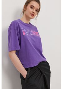 Jordan T-shirt kolor fioletowy. Kolor: fioletowy. Materiał: dzianina. Wzór: nadruk #5