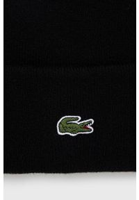 Lacoste czapka wełniana kolor czarny wełniana. Kolor: czarny. Materiał: wełna #3