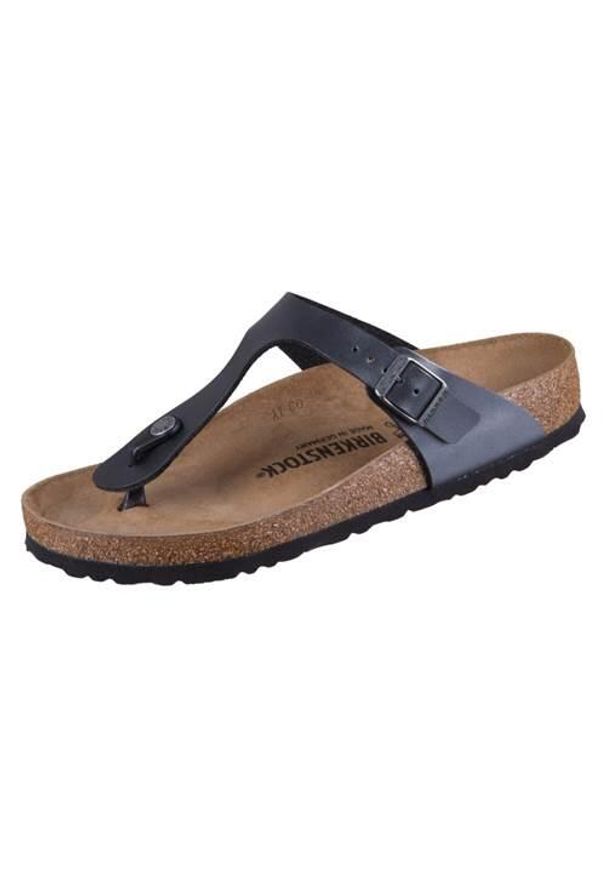 Japonki damskie Birkenstock Gizeh. Kolor: czarny. Materiał: guma, materiał, skóra, syntetyk