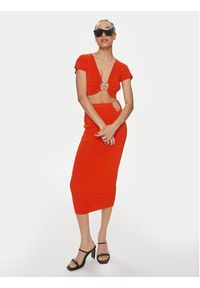 Patrizia Pepe Bluzka 2K0261/K021-R825 Pomarańczowy Slim Fit. Kolor: pomarańczowy. Materiał: wiskoza