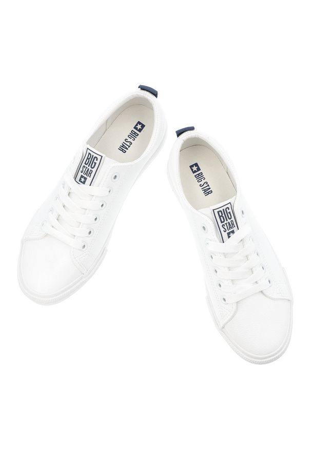 Big-Star - Białe Trampki Big Star Sportowe Obuwie Damskie. Okazja: na co dzień. Kolor: biały. Materiał: materiał, guma, jeans, syntetyk. Szerokość cholewki: normalna. Sezon: lato
