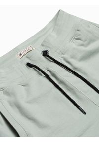 Ombre Clothing - Krótkie spodenki męskie dresowe W291 - miętowe - XXL. Kolor: miętowy. Materiał: dresówka. Długość: krótkie. Styl: klasyczny #3