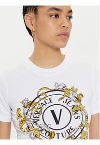 Versace Jeans Couture T-Shirt 78HAHC01 Biały Regular Fit. Kolor: biały. Materiał: bawełna #4