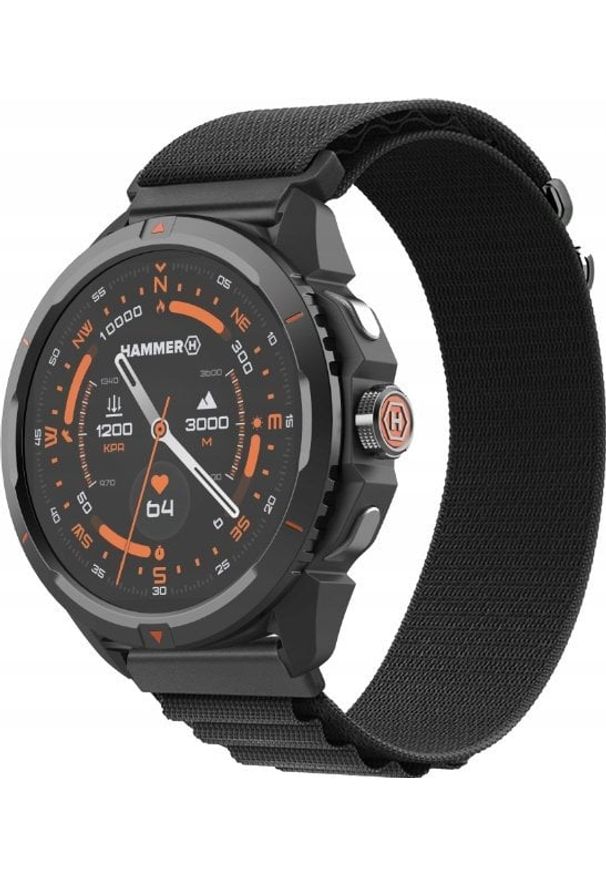 HAMMER - Hammer Watch 2 | Smart watch | GPS (satellite) | AMOLED | 1.5" | Waterproof | Black. Rodzaj zegarka: smartwatch