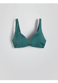 Reserved - Góra od bikini - ciemny turkus. Materiał: dzianina. Wzór: gładki