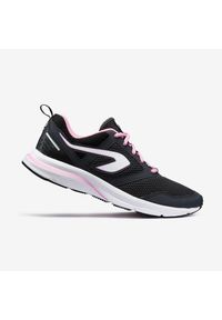 KALENJI - Buty do biegania damskie Kalenji Run Active. Zapięcie: pasek. Kolor: różowy. Materiał: materiał, syntetyk. Wzór: paski. Sport: bieganie #1