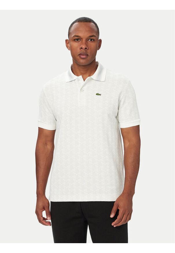 Lacoste Polo DH1417 Beżowy Regular Fit. Typ kołnierza: polo. Kolor: beżowy. Materiał: syntetyk