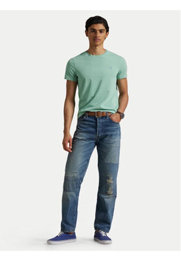 Polo Ralph Lauren T-Shirt 710671438415 Zielony Slim Fit. Typ kołnierza: polo. Kolor: zielony. Materiał: bawełna