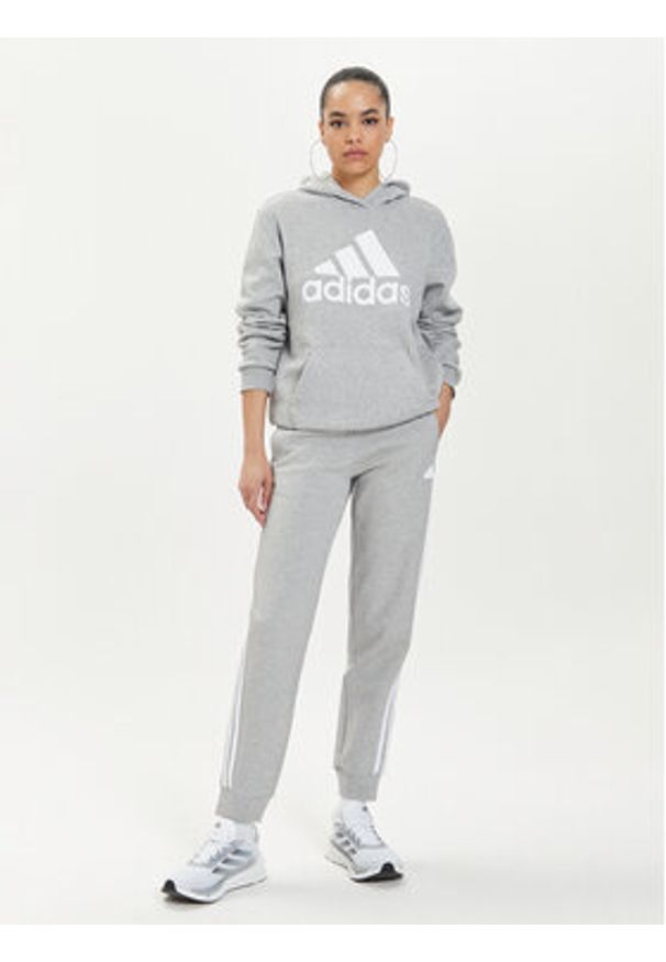 Adidas - adidas Bluza Essentials Logo IM0215 Szary Loose Fit. Kolor: szary. Materiał: bawełna